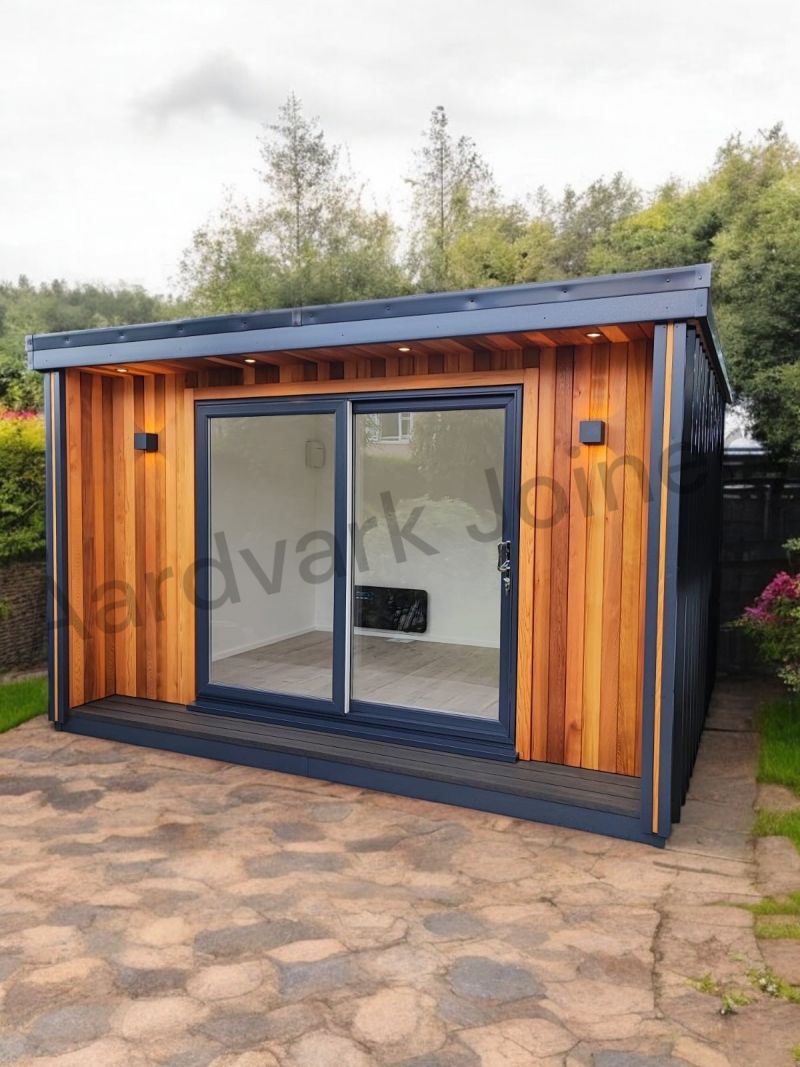 Metal clad garden room, cedar garden room, home office, insulated man cave, cedar room, man cave